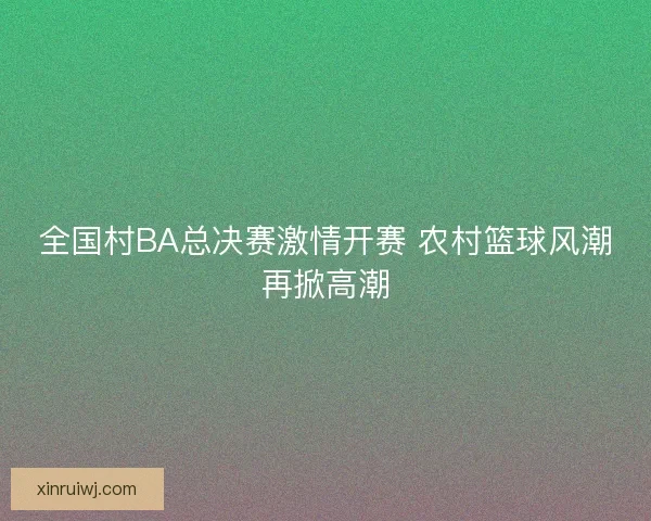 全国村BA总决赛激情开赛 农村篮球风潮再掀高潮